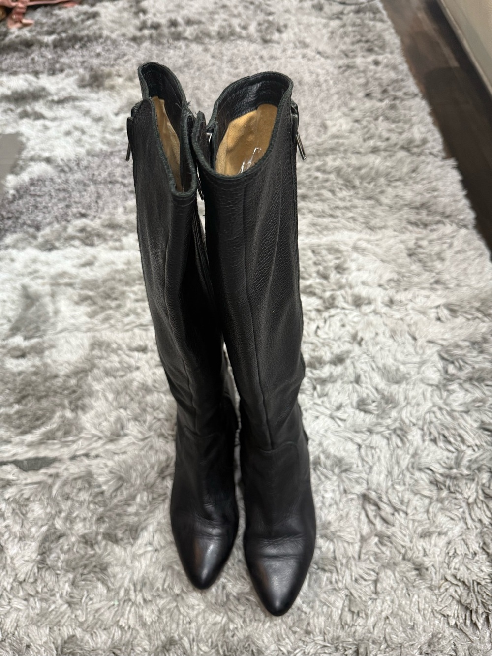Cynthia Vincent Tall Black Leather Riding Boots